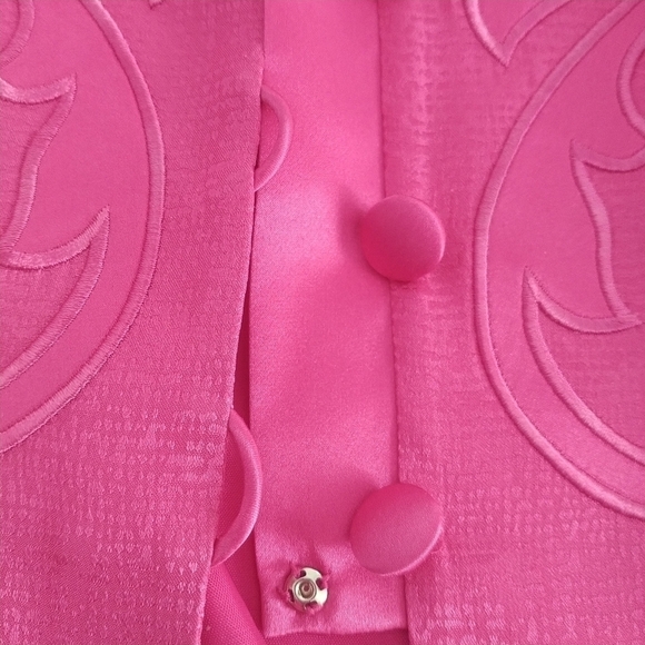 Papell Petites 100 percent Silk Pink Embroidered Blazer Jacket Formal 10P - Picture 13 of 14